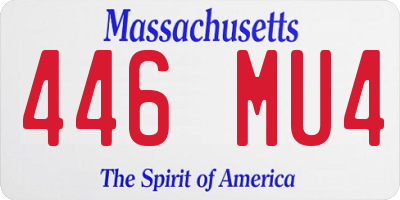 MA license plate 446MU4