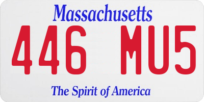 MA license plate 446MU5