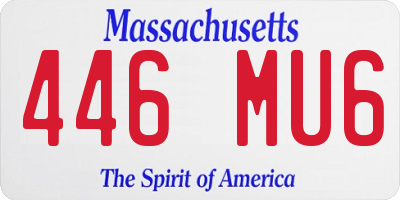 MA license plate 446MU6