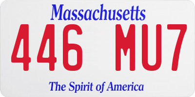 MA license plate 446MU7