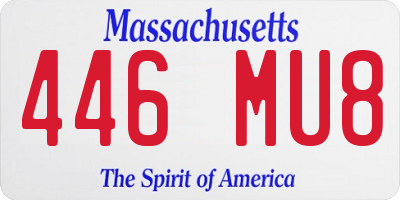 MA license plate 446MU8