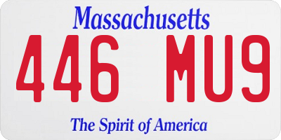 MA license plate 446MU9