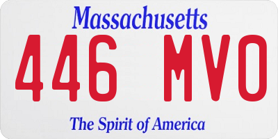 MA license plate 446MV0
