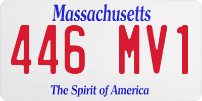 MA license plate 446MV1