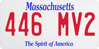 MA license plate 446MV2