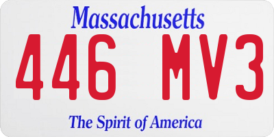 MA license plate 446MV3