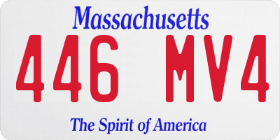 MA license plate 446MV4