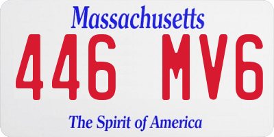 MA license plate 446MV6