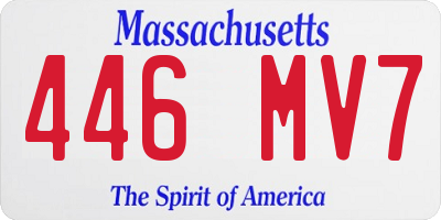 MA license plate 446MV7