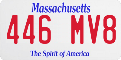 MA license plate 446MV8