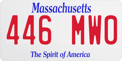 MA license plate 446MW0
