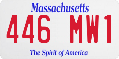 MA license plate 446MW1