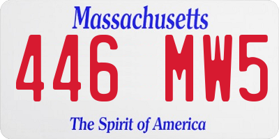 MA license plate 446MW5