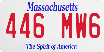 MA license plate 446MW6