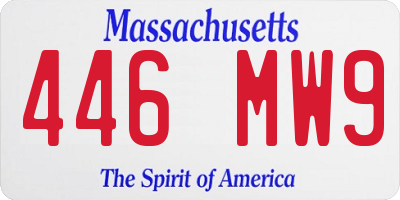 MA license plate 446MW9