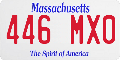 MA license plate 446MX0