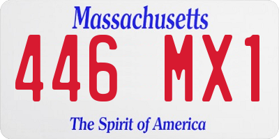 MA license plate 446MX1