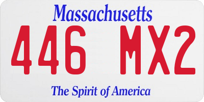 MA license plate 446MX2