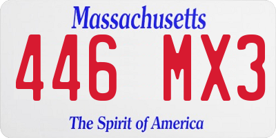 MA license plate 446MX3