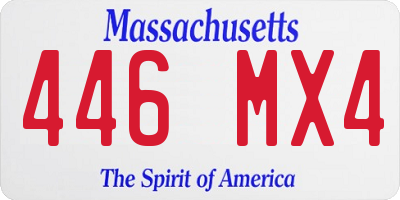 MA license plate 446MX4