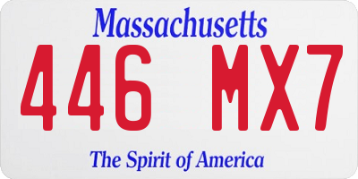 MA license plate 446MX7