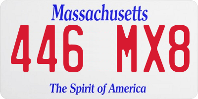 MA license plate 446MX8