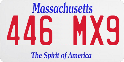 MA license plate 446MX9