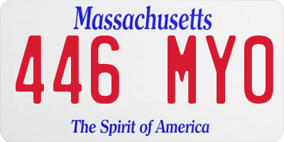 MA license plate 446MY0