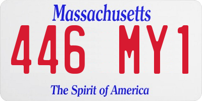 MA license plate 446MY1