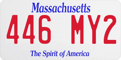 MA license plate 446MY2