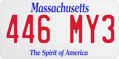 MA license plate 446MY3