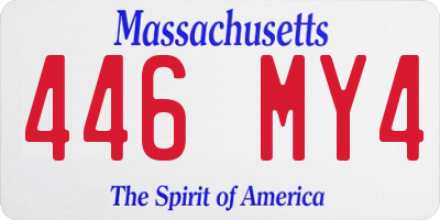 MA license plate 446MY4