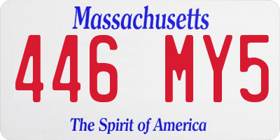 MA license plate 446MY5