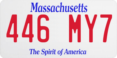 MA license plate 446MY7