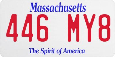 MA license plate 446MY8