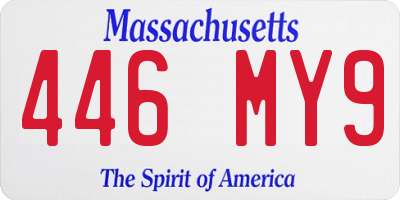 MA license plate 446MY9