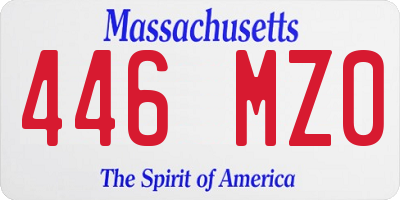 MA license plate 446MZ0
