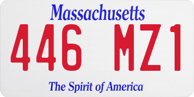 MA license plate 446MZ1