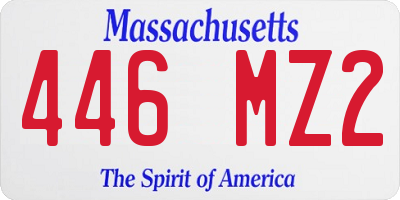 MA license plate 446MZ2