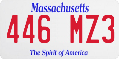 MA license plate 446MZ3