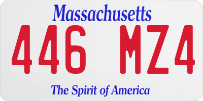 MA license plate 446MZ4