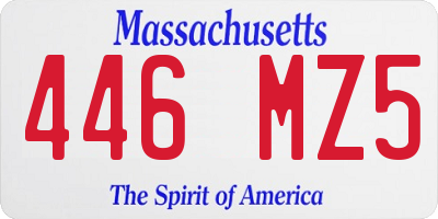MA license plate 446MZ5