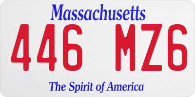 MA license plate 446MZ6
