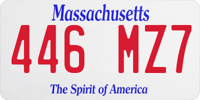 MA license plate 446MZ7