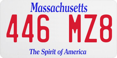 MA license plate 446MZ8