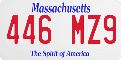 MA license plate 446MZ9