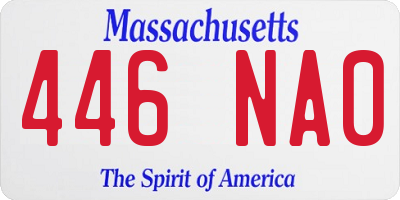 MA license plate 446NA0