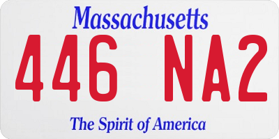 MA license plate 446NA2