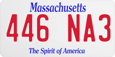 MA license plate 446NA3