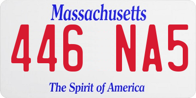 MA license plate 446NA5